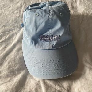 LIFE IS GOOD Baseball Cap Blue Cotton adjustable Logo Preppy Outdoors Casual